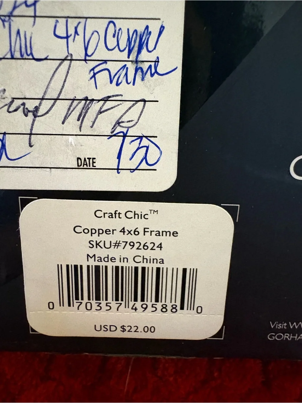 Gorham Craft Chic 4x6 Copper & Silver Tone Picture Frame w/ Original Box